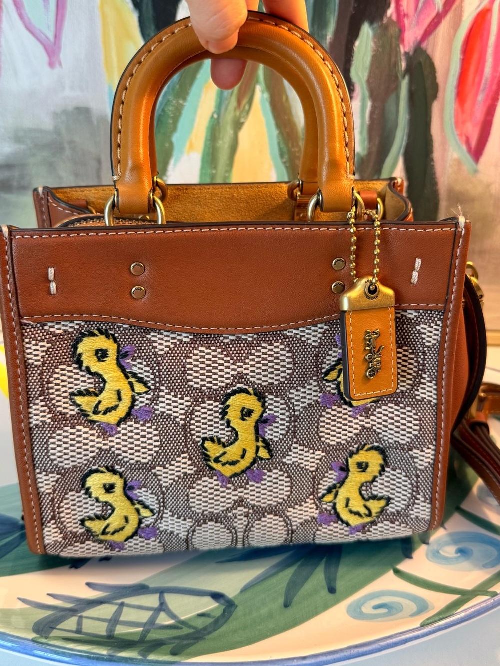 Coach Rogue 17 In Signature Textile Jacquard With Duck Motif C6164 Crossbody Bag
